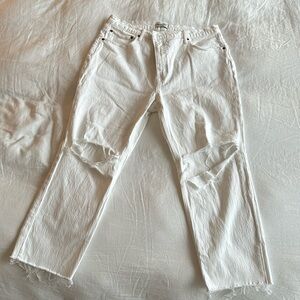 Abercrombie white 90s straight ultra high rise straight leg jean